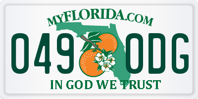 FL license plate 0490DG