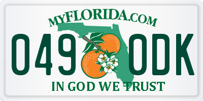 FL license plate 0490DK
