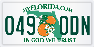 FL license plate 0490DN