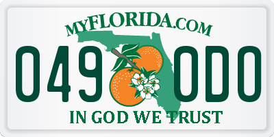 FL license plate 0490DO