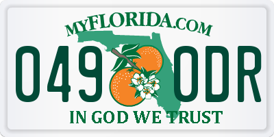 FL license plate 0490DR