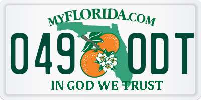 FL license plate 0490DT