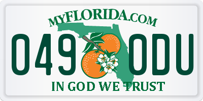 FL license plate 0490DU
