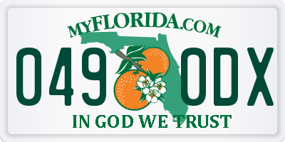 FL license plate 0490DX