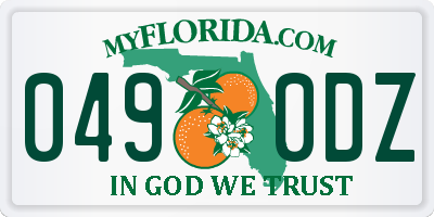 FL license plate 0490DZ