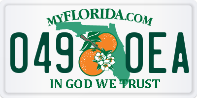 FL license plate 0490EA