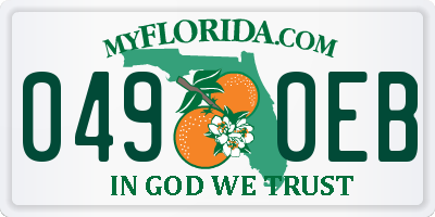 FL license plate 0490EB