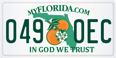FL license plate 0490EC