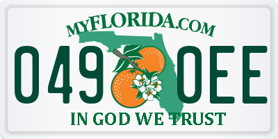 FL license plate 0490EE