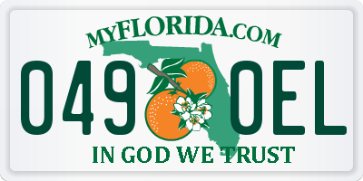 FL license plate 0490EL