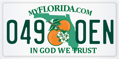 FL license plate 0490EN