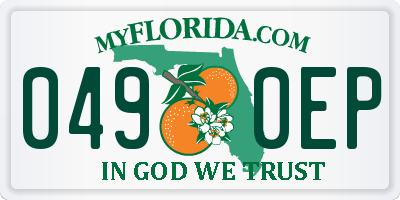 FL license plate 0490EP