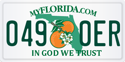 FL license plate 0490ER