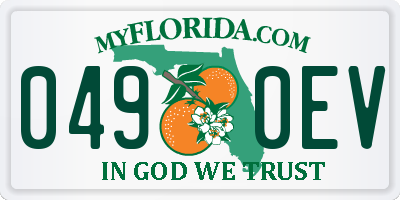FL license plate 0490EV