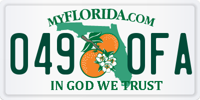 FL license plate 0490FA