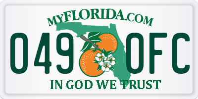FL license plate 0490FC