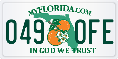 FL license plate 0490FE