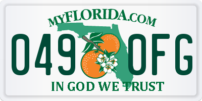 FL license plate 0490FG