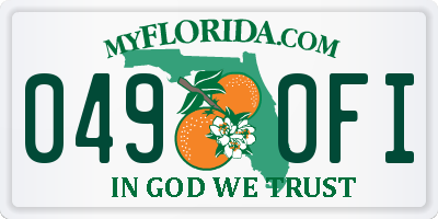 FL license plate 0490FI