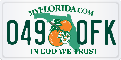 FL license plate 0490FK