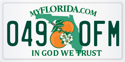 FL license plate 0490FM