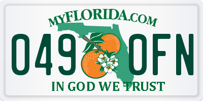 FL license plate 0490FN