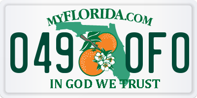 FL license plate 0490FO