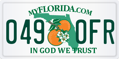 FL license plate 0490FR