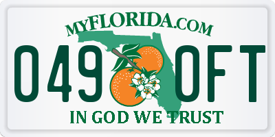 FL license plate 0490FT
