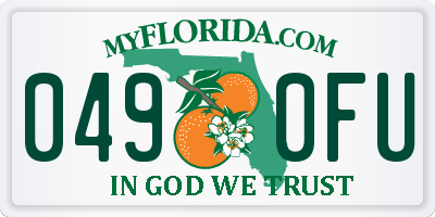 FL license plate 0490FU