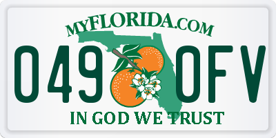 FL license plate 0490FV