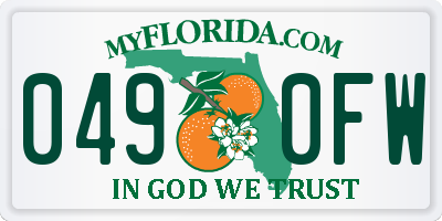 FL license plate 0490FW