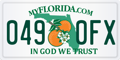 FL license plate 0490FX