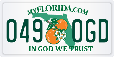 FL license plate 0490GD