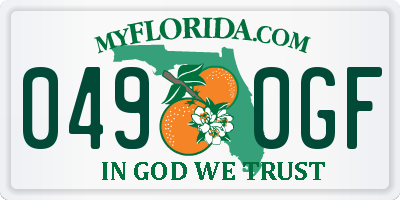 FL license plate 0490GF