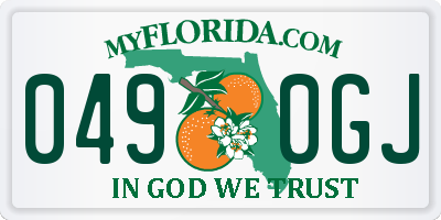 FL license plate 0490GJ