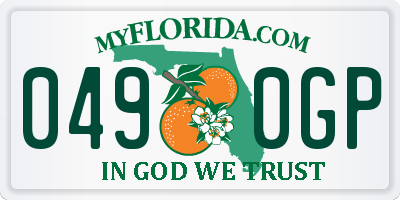 FL license plate 0490GP