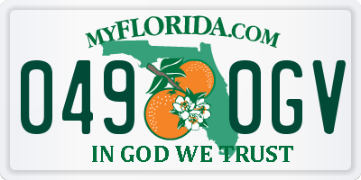 FL license plate 0490GV