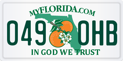 FL license plate 0490HB