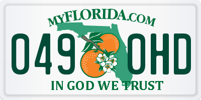 FL license plate 0490HD