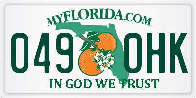 FL license plate 0490HK