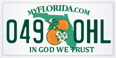 FL license plate 0490HL