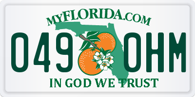 FL license plate 0490HM