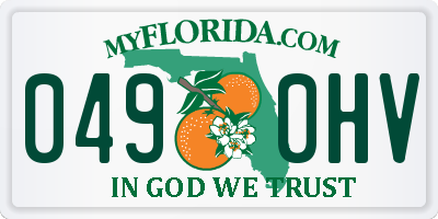 FL license plate 0490HV
