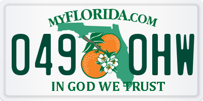 FL license plate 0490HW