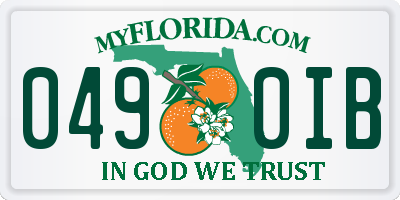 FL license plate 0490IB