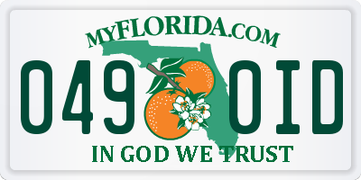FL license plate 0490ID