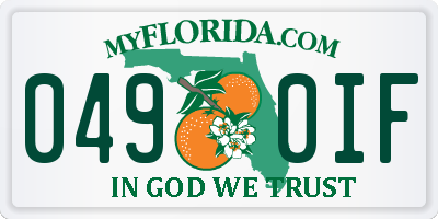 FL license plate 0490IF