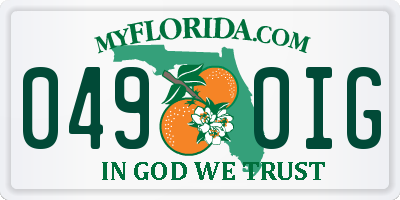 FL license plate 0490IG