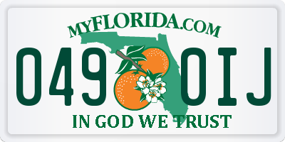 FL license plate 0490IJ
